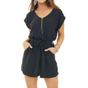 Black Zippered Romper - Never Worn
